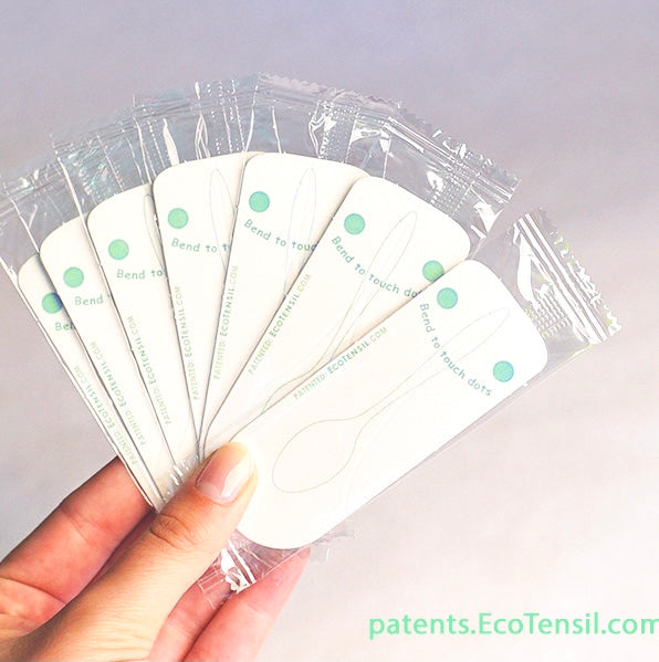 EcoTensil®-4 (AquaDot™) Case of 2,500 OPP Wrapped Paper Spoons/Utensils 3.75" (95mm)