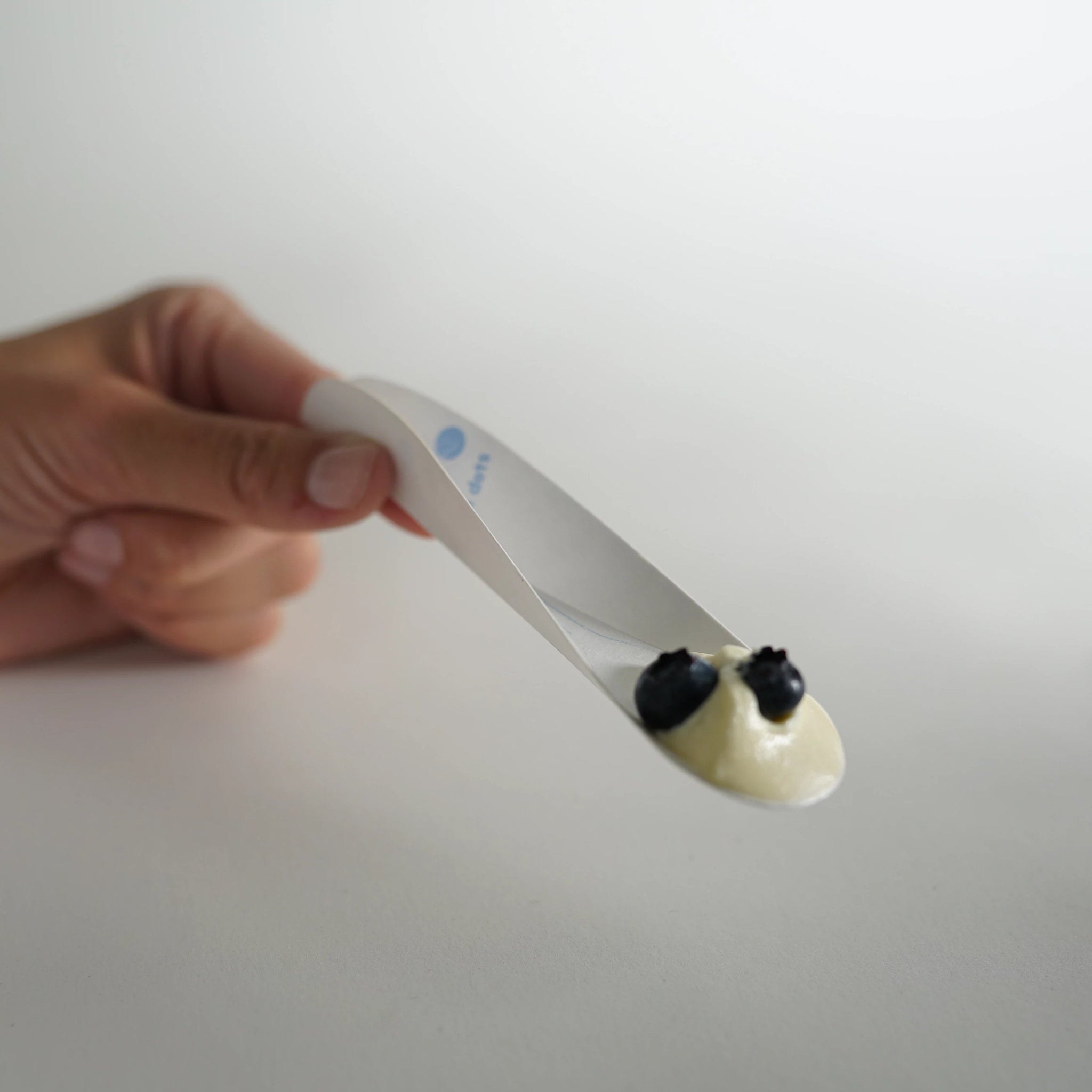 EcoTensil®-5 (BlueDot™) Starter Kit: Case of 1,000 Sturdy Paper Spoons/Utensils 5" (127mm) Bamboo Dispenser Included
