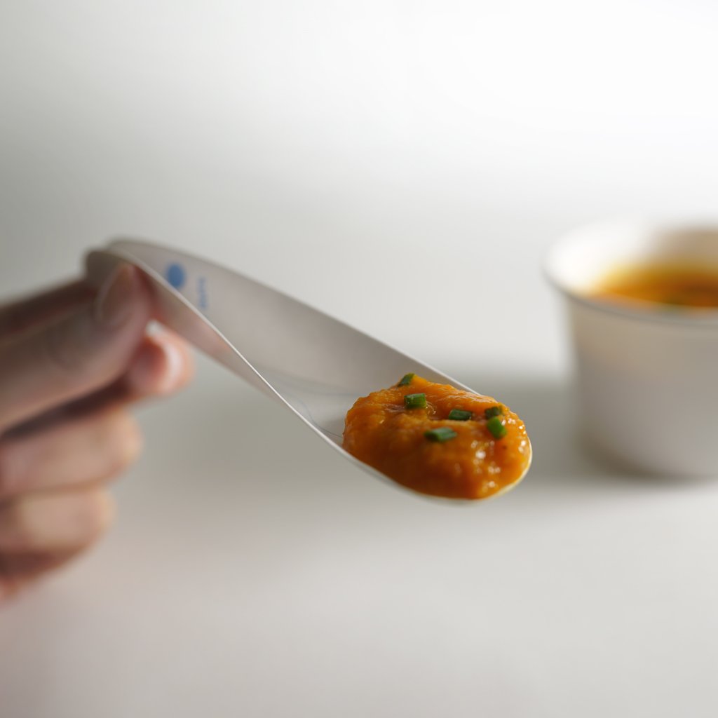 EcoTensil®-5 (BlueDot™) Starter Kit: Case of 1,000 Sturdy Paper Spoons/Utensils 5" (127mm) Bamboo Dispenser Included