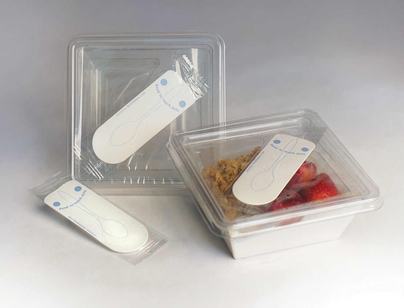 EcoTensil®-4 (BlueDot™) Case of 2,500 OPP Wrapped Paper Spoons/Utensils 3.75" (95mm)